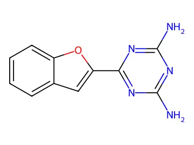 s-Triazine, 2-(benzofuran-2-yl)-4,6-diamino- structure