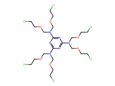 s-Triazine-1,3,5-triamine, hexakis(2-choroethoxymethyl)- structure