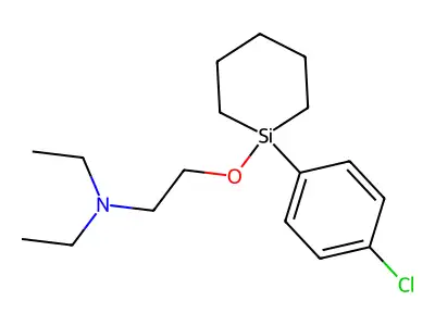 Triethylamine, 2-(1-(p-chlorophenyl)-1-silacyclohexyloxy)- structure