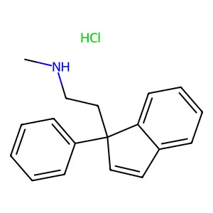 Indene-1-ethylamine, N-methyl-1-phenyl-, hydrochloride structure