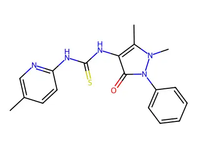 Urea, 1-(4-antipyrinyl)-3-(2-(5-methylpyridyl))-2-thio- structure