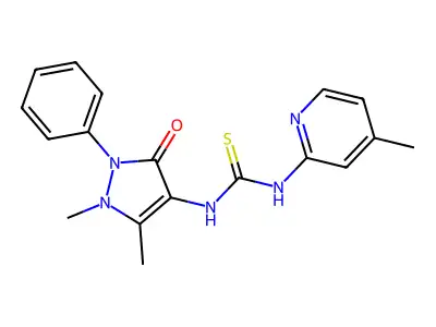 Urea, 1-(4-antipyrinyl)-3-(2-(4-methylpyridyl))-2-thio- structure
