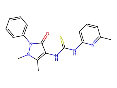 Urea, 1-(4-antipyrinyl)-3-(2-(6-methylpyridyl))-2-thio- structure