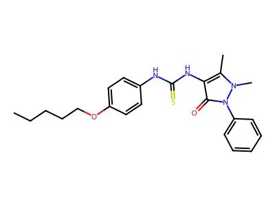Urea, 3-(4-antipyrinyl)-1-(p-pentoxyphenyl)-2-thio- structure