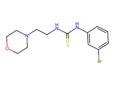 Urea, 1-(m-bromophenyl)-3-(2-morpholinoethyl)-2-thio- structure