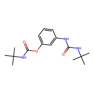Urea, 1-tert-butyl-3-(m-hydroxyphenyl)-, tert-butylcarbamate (ester) structure