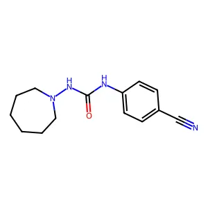 1-(p-Cyanophenyl)-3-(hexahydro-1H-azepin-1-yl)urea structure