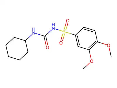 Urea, 1-cyclohexyl-3-(3,4-dimethoxybenzenesulfonyl)- structure