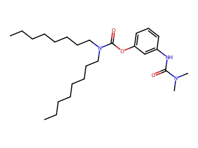 Urea, 1,1-dimethyl-3-(m-hydroxyphenyl)-, dioctylcarbamate (ester) structure