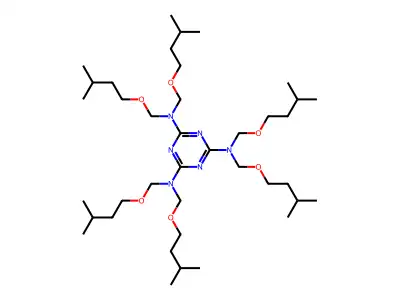 s-Triazine-1,3,5-triamine, hexakis(isopentyloxymethyl)- structure