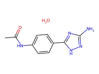 1H-1,2,4-Triazole, 5-(p-acetamidophenyl)-3-amino-, hydrate structure