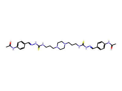 Acetanilide, 4'-formyl-, 4,4'-[1,4-piperazinediylbis(trimeth structure