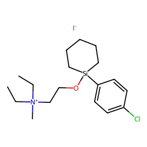 Ammonium, (2-(1-(p-chlorophenyl)-1-silacyclohexloxy)ethyl)diethylmethyl-, iodide structure