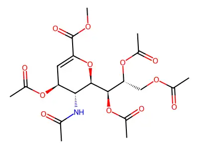 Methyl 5,7,8,9-Tetra-O-acetyl-4-acylamino-2,6-anhydro-3,4-dideoxy-D-glycero-D-galacto-2-enonate structure