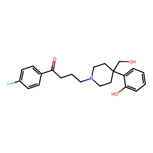 Butyrophenone, 4'-fluoro-4-(4-(o-hydroxyphenyl)-4-hydroxymethylpiperidino)- structure
