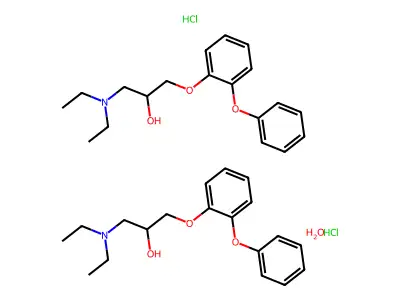 2-Propanol, 1-diethylamino-3-(o-phenoxyphenoxy)-, hydrochloride, hemihydrate structure