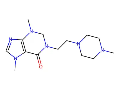 6(1H)-Purinone, 2,3-dihydro-3,7-dimethyl-1-(2-(4-methylpiperazinyl)ethyl)- structure