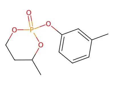 Phosphoric acid, cyclic 1-methyltrimethylene m-tolyl ester structure