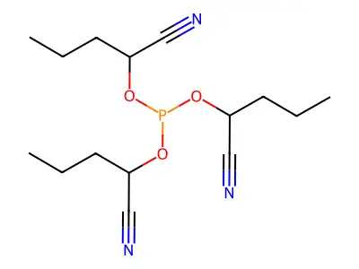 Phosphoric acid, tris(1-cyanobutyl) ester structure