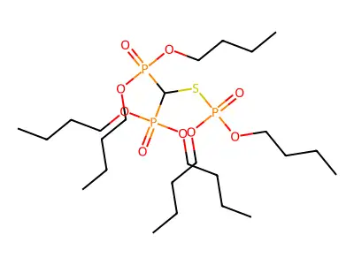 Phosphorothioic acid, S-bis(dibutoxyphosphinyl)methyl O,O-dibutyl ester structure