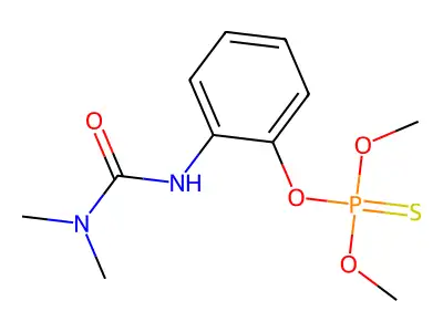 Phosphorothioic acid, O,O-dimethyl O-(o-(3,3-dimethylureido)phenyl) ester structure