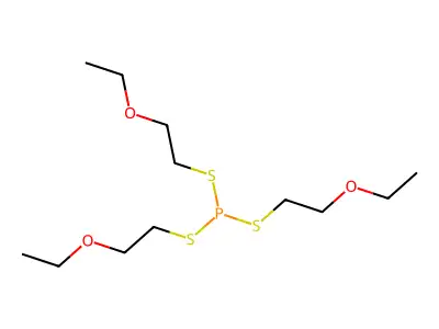 Phosphorotrithious acid, tris(2-ethoxyethyl)- structure