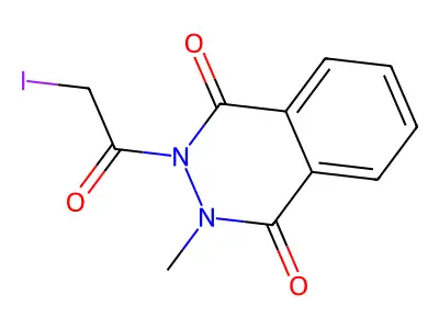2-(Iodoacetyl)-3-methyl-2,3-dihydrophthalazine-1,4-dione structure