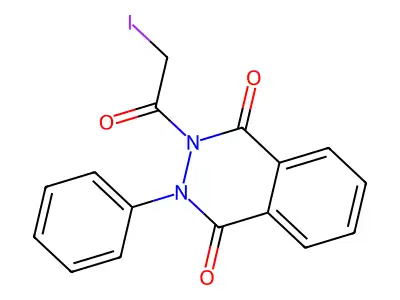 1,4-Phthalazinedione, 2-iodoacetyl-3-phenyl- structure