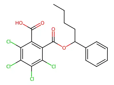 Phthalic acid, tetrachloro-, mono(1-phenylpentyl) ester structure