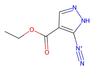4-ethoxycarbonyl-1H-pyrazole-5-diazonium structure