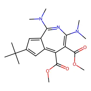 dimethyl 7-tert-butyl-1,3-bis(dimethylamino)cyclopenta[c]azepine-4,5-dicarboxylate structure