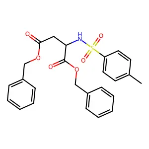 Dibenzyl 2-[(4-methylphenyl)sulfonylamino]butanedioate structure