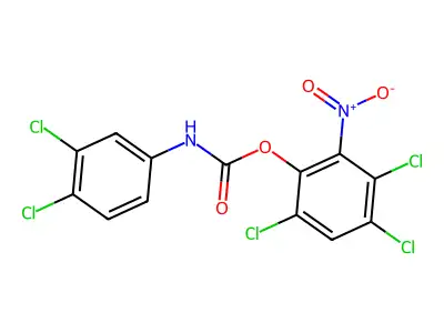 Phenol, 2-nitro-3,4,6-trichloro-, 3,4-dichlorocarbanilate structure