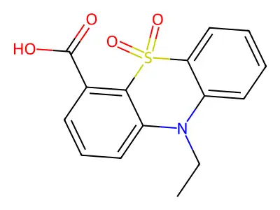 Phenothiazine-4-carboxylic acid, 10-ethyl-, 5,5-dioxide structure