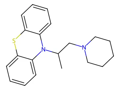 phenothiazine, 10-(3-piperazino-2-propyl)-, sodium salt structure