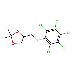 1,3-Dioxolane, 2,2-dimethyl-4-((pentachlorophenylthio)methyl)- structure