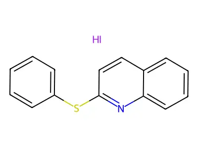 Quinoline, 2-(phenylthio)-, hydriodide structure