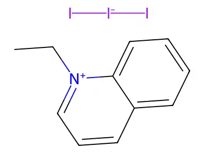 Quinolinium, 1-ethyl-, triiodide structure