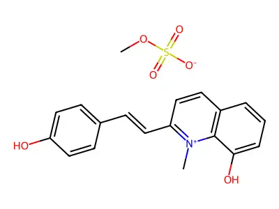 2-[2-(4-Hydroxyphenyl)ethenyl]-1-methylquinolin-1-ium-8-ol;methyl sulfate structure