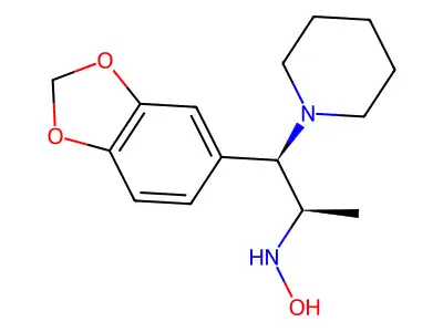 N-[(1R,2R)-1-benzo[1,3]dioxol-5-yl-1-(1-piperidyl)propan-2-yl]hydroxylamine structure