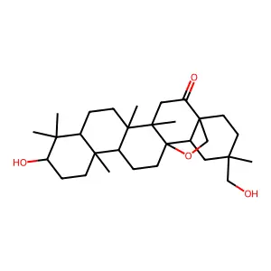 Oleanan-16-one, 13,28-epoxy-3,29-dihydroxy-, (3beta,20beta)- structure