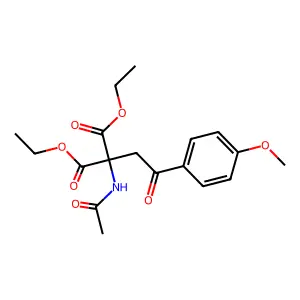 Diethyl (acetylamino)[2-(4-methoxyphenyl)-2-oxoethyl]malonate structure