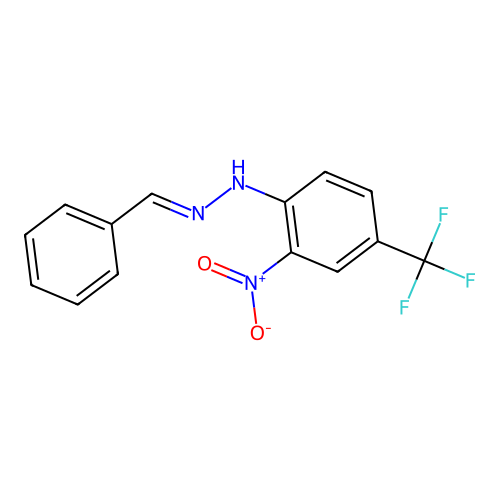 N-(benzylideneamino)-2-nitro-4-(trifluoromethyl)aniline structure