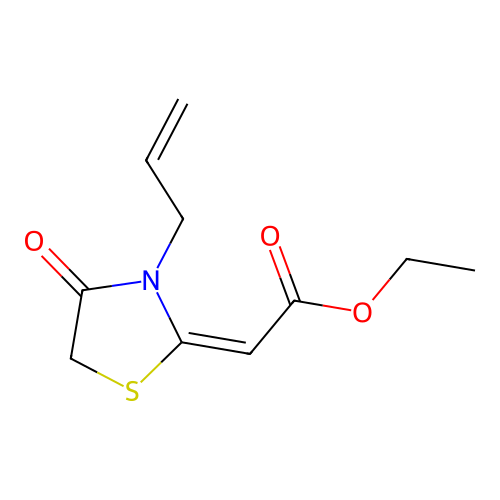 delta(sup 2,alpha)-Thiazolidineacetic acid, 3-allyl-4-oxo-, ethyl ester structure