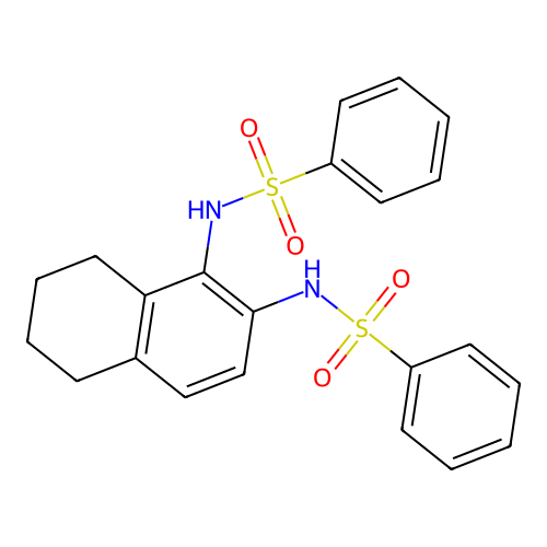 N-[1-(benzenesulfonamido)-5,6,7,8-tetrahydronaphthalen-2-yl]benzenesulfonamide structure