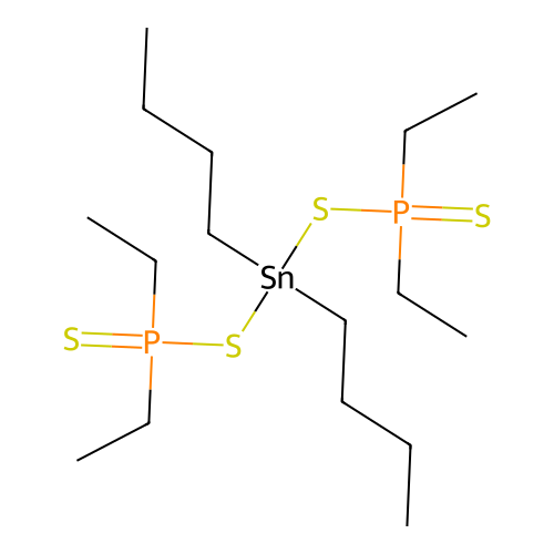 Tin, dibutylbis(diethylphosphinodithioato-S,S')- structure