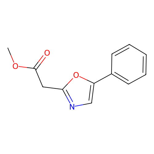 2-Oxazoleacetic acid, 5-phenyl-, methyl ester structure