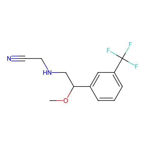 2-[[2-Methoxy-2-[3-(trifluoromethyl)phenyl]ethyl]amino]acetonitrile structure