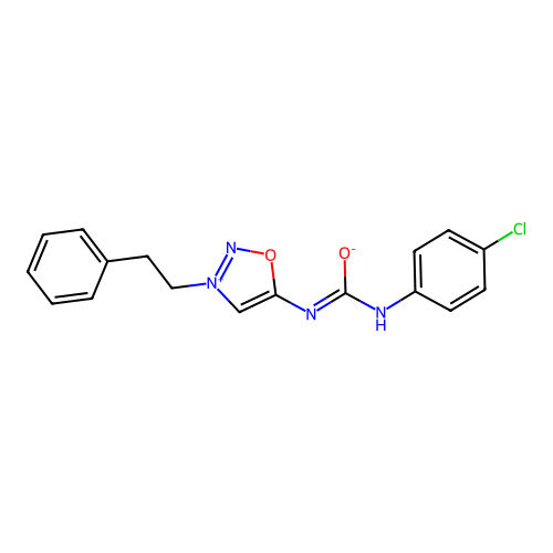 Sydnone imine, N-((p-chlorophenyl)carbamoyl)-3-phenethyl- structure