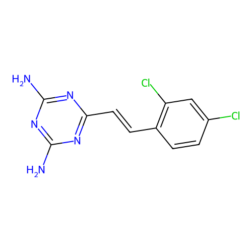 6-[(E)-2-(2,4-dichlorophenyl)ethenyl]-1,3,5-triazine-2,4-diamine structure